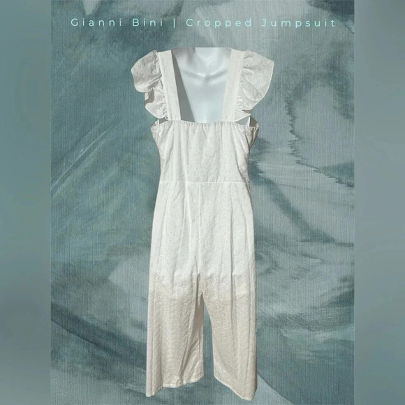 GB | Gianni Bini | Ivory Cropped Jumpsuit | NWT! - Picture 3 of 10